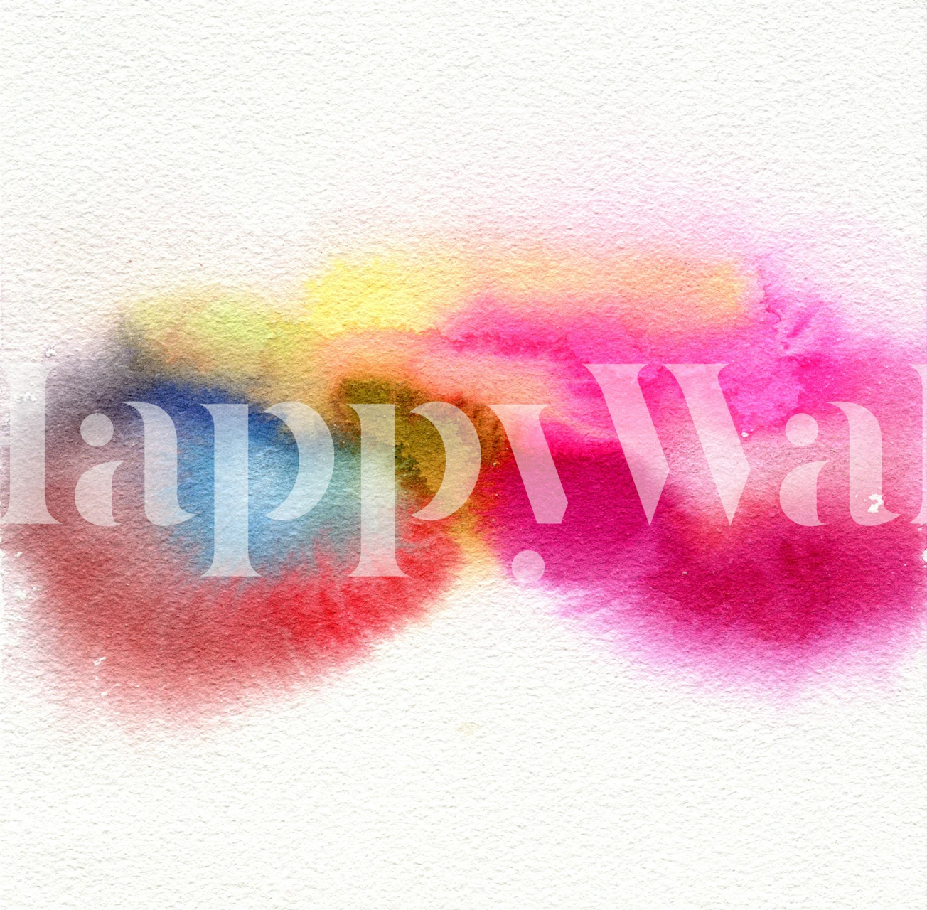 Colorful abstract watercolor design in pink, blue and yellow wallpaper