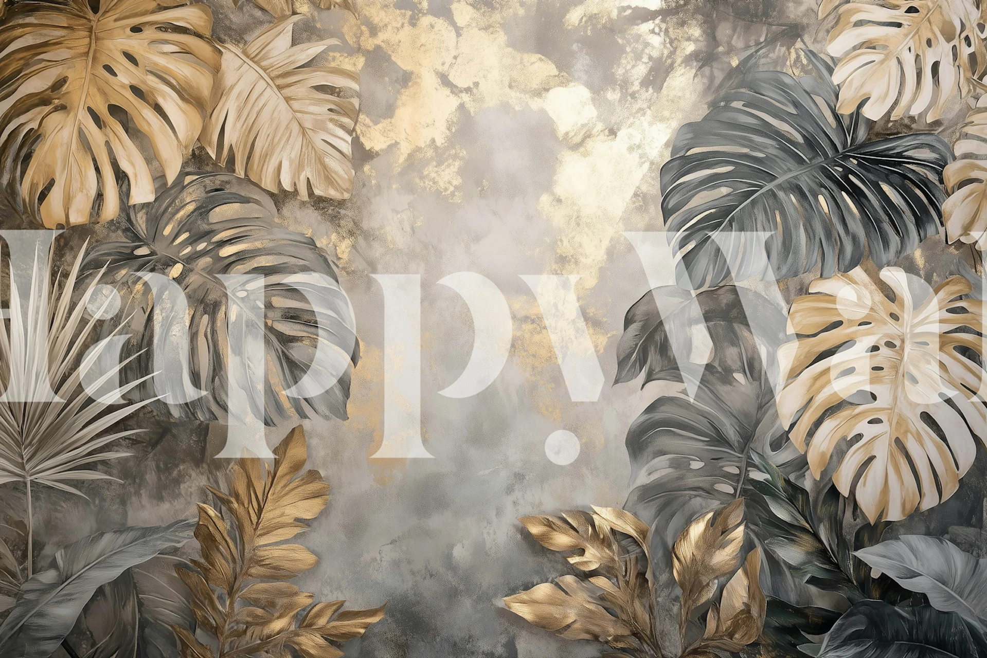 Opulent Jungle Leaves wallpaper in a room