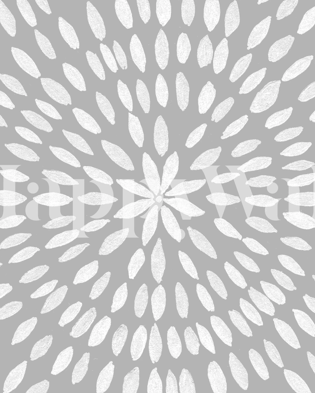 Monochrome mandala flower pattern wall mural