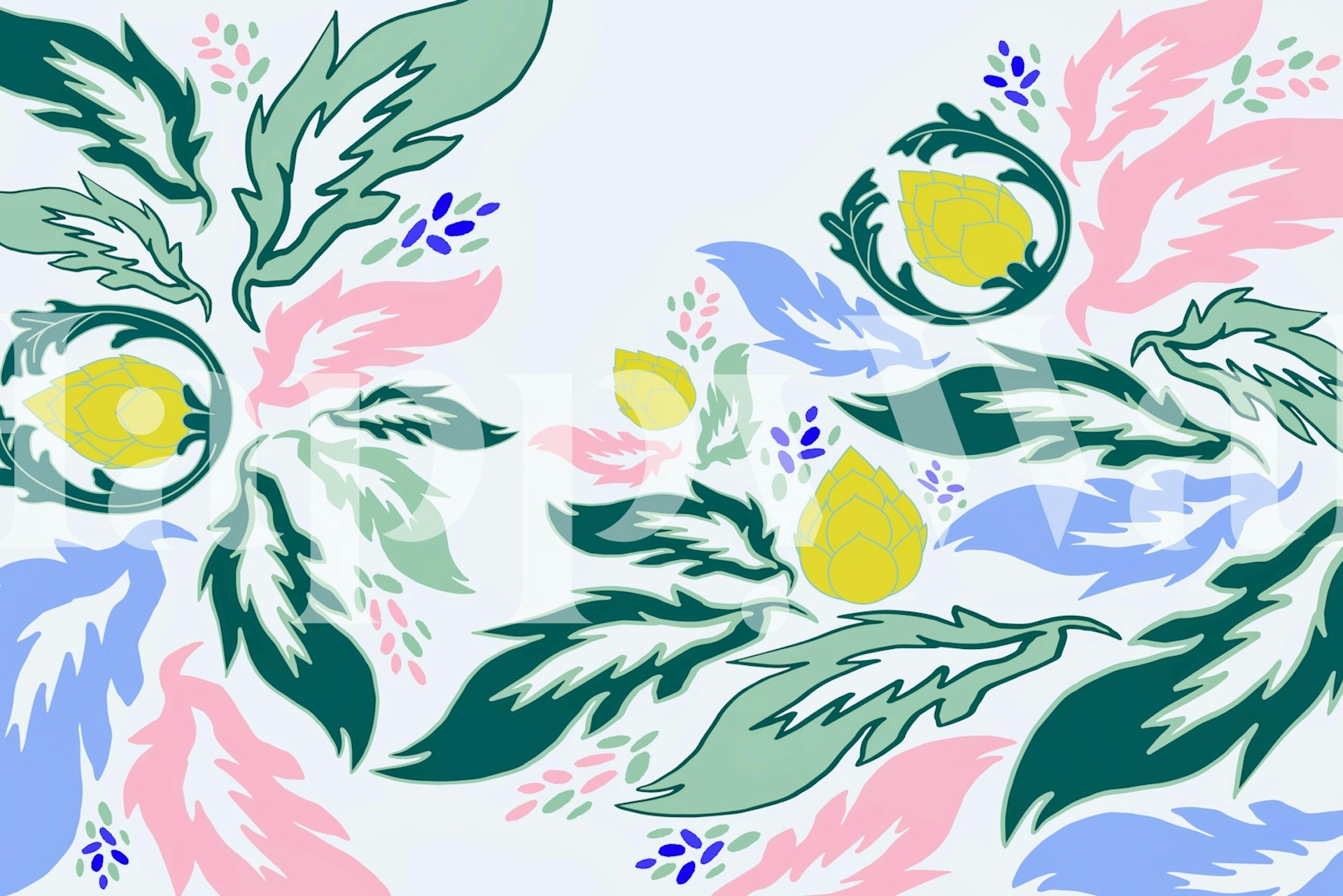 Tropical Jungle Harmony wallpaper in a room