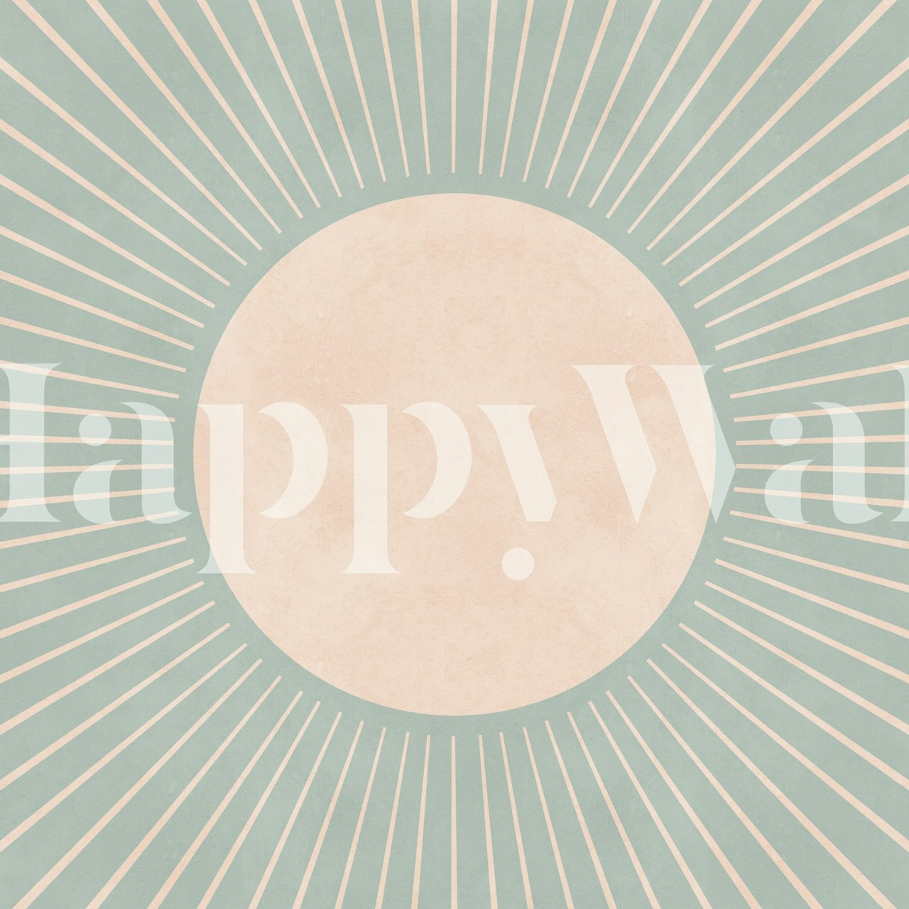 Vintage Sunburst Wallpaper in sanften Pastelltönen