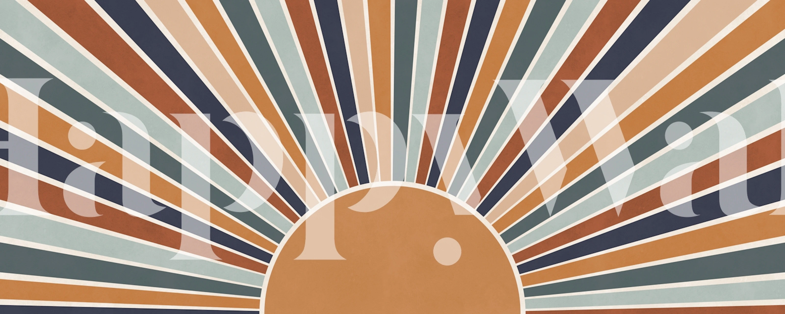 Retro geometric sunburst pattern in warm colors wallpaper
