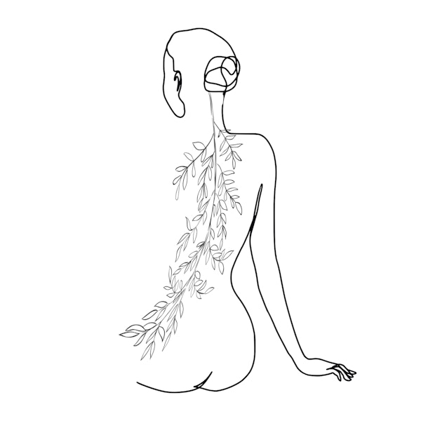 Nude Women And Leaves