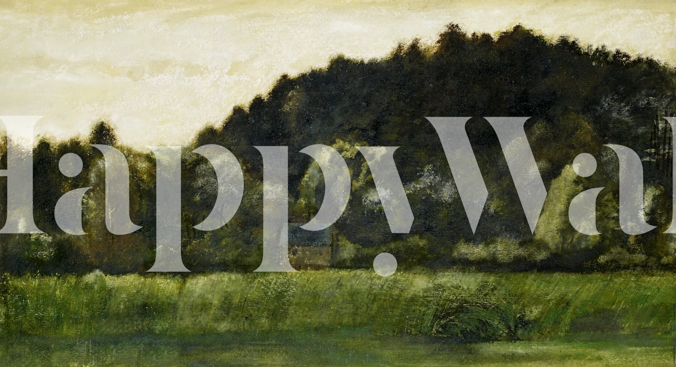 Enchanted Green Scenery Tapete in einem Raum