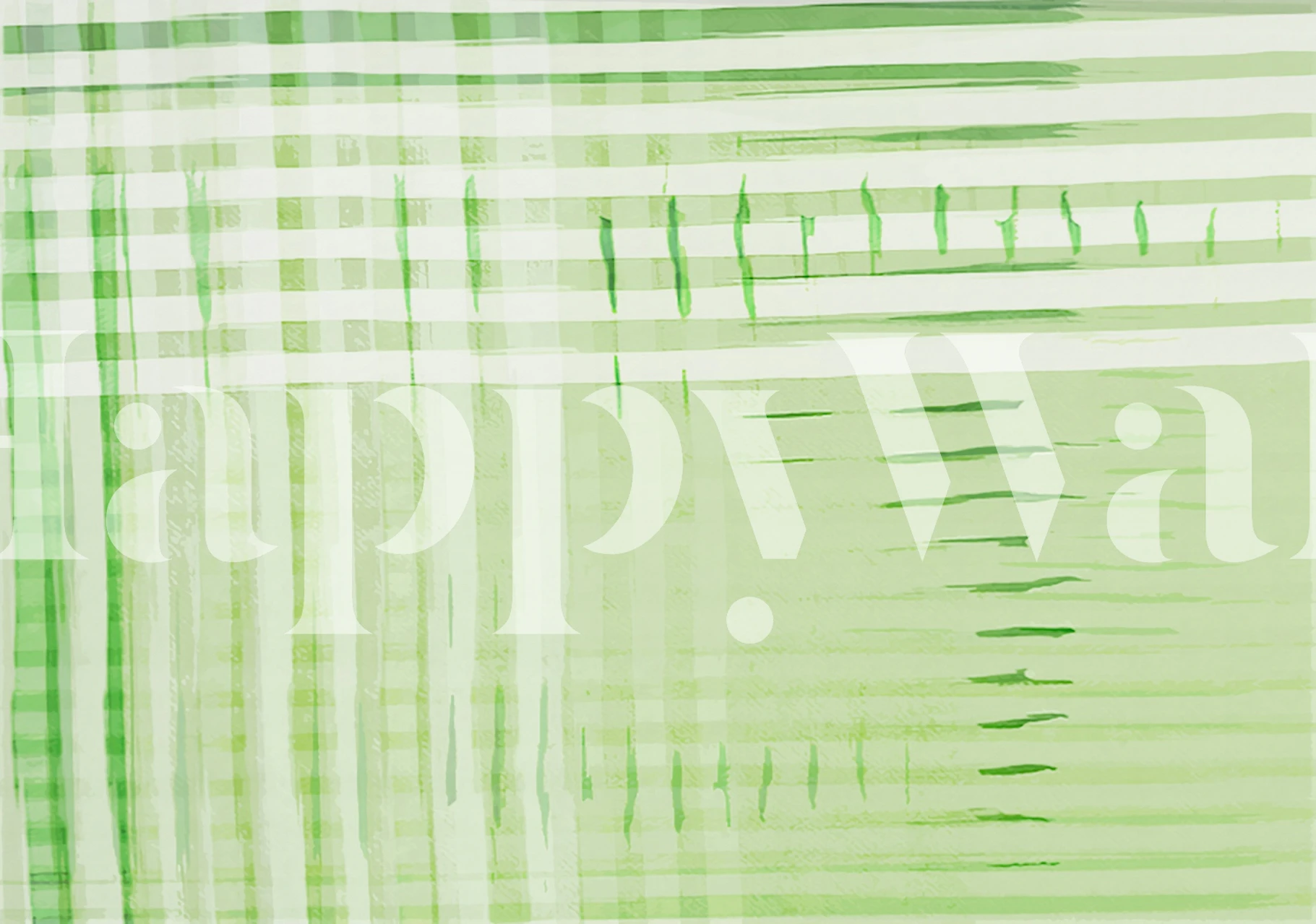 Deconstructed Checkers Spring Green wallpaper in a room