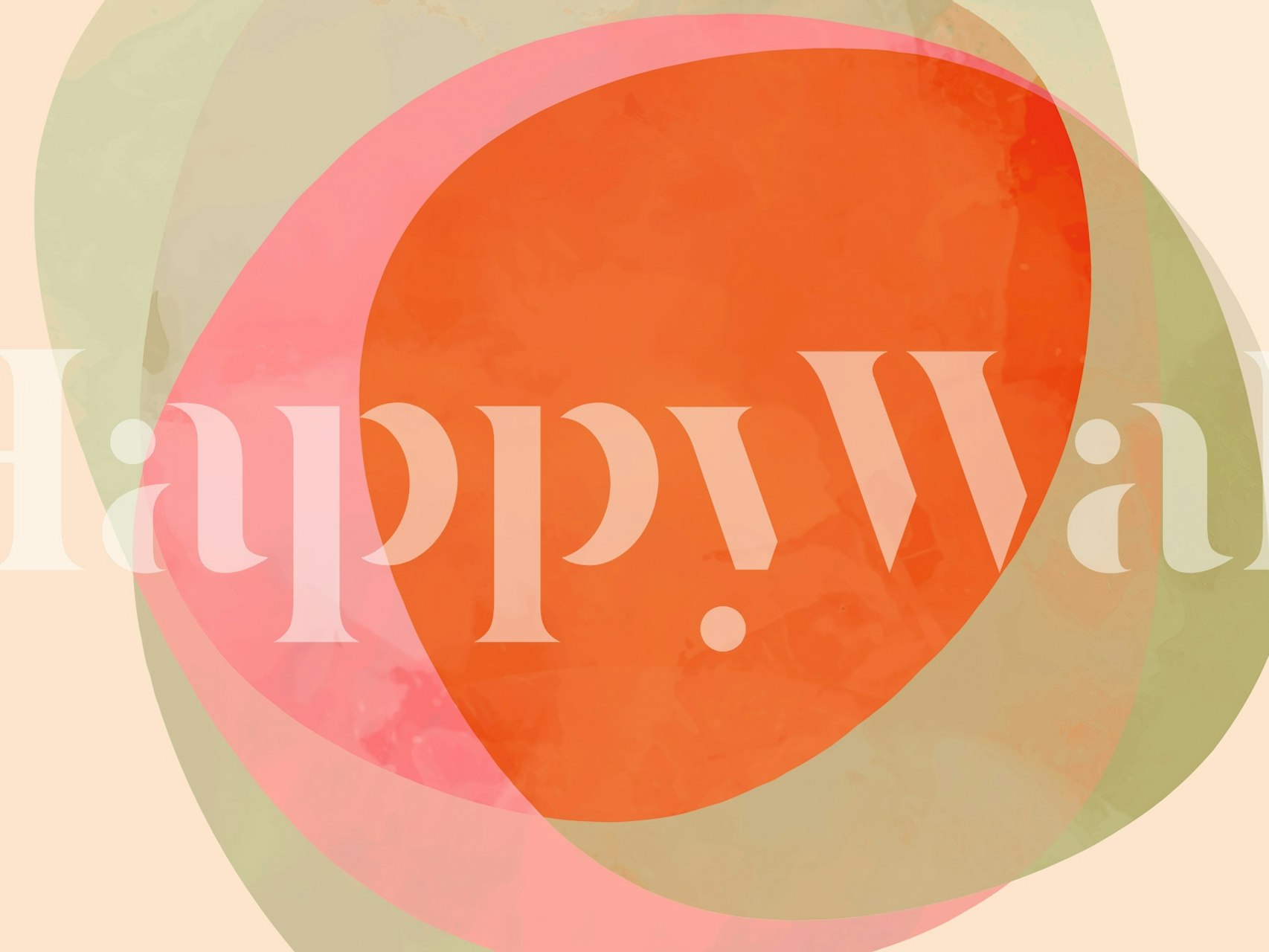 Abstract shapes in orange, raspberry, mint colors wallpaper