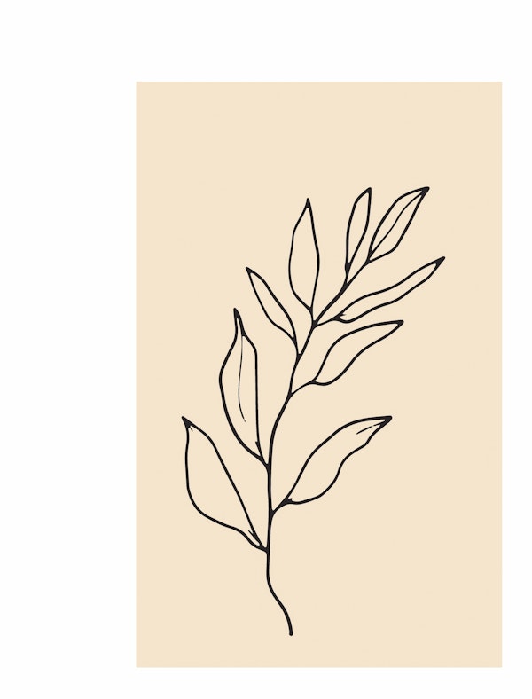 Leaf Minimal Line Art