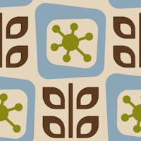 Organic Vintage Blocks in Blue Green - L tapetit