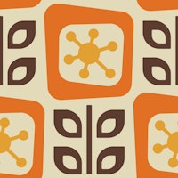 Organic Vintage Blocks in Orange Brown - S tapetit