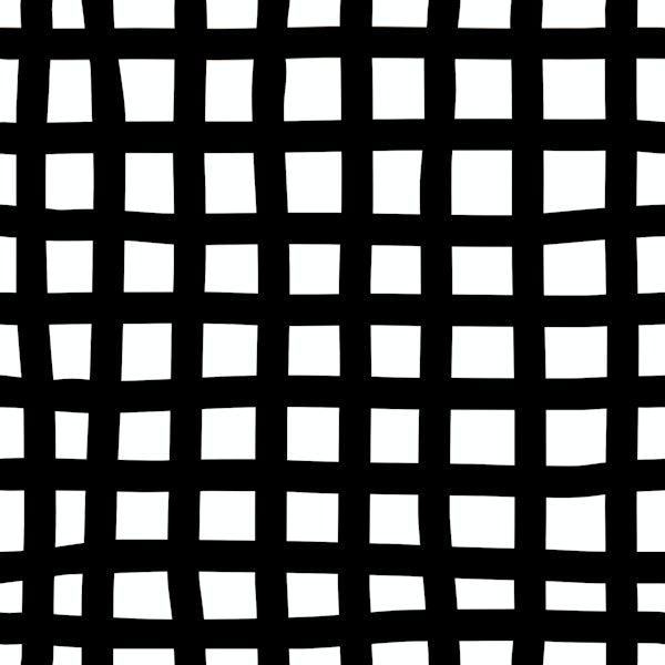 Wonky Check Black and White