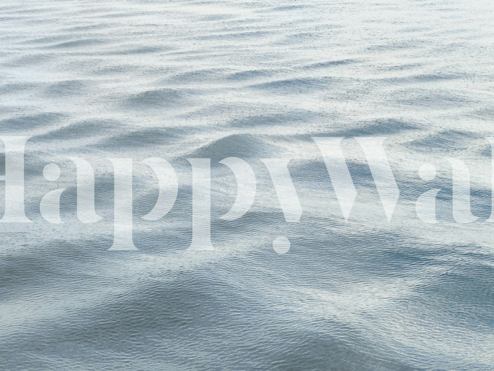 Ocean waves wallpaper in a serene room