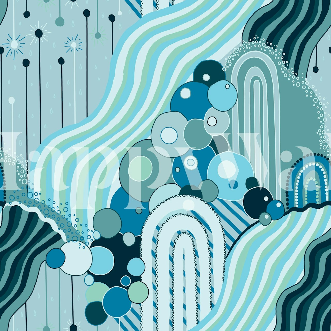 Eroded Pathways wallpaper in a room