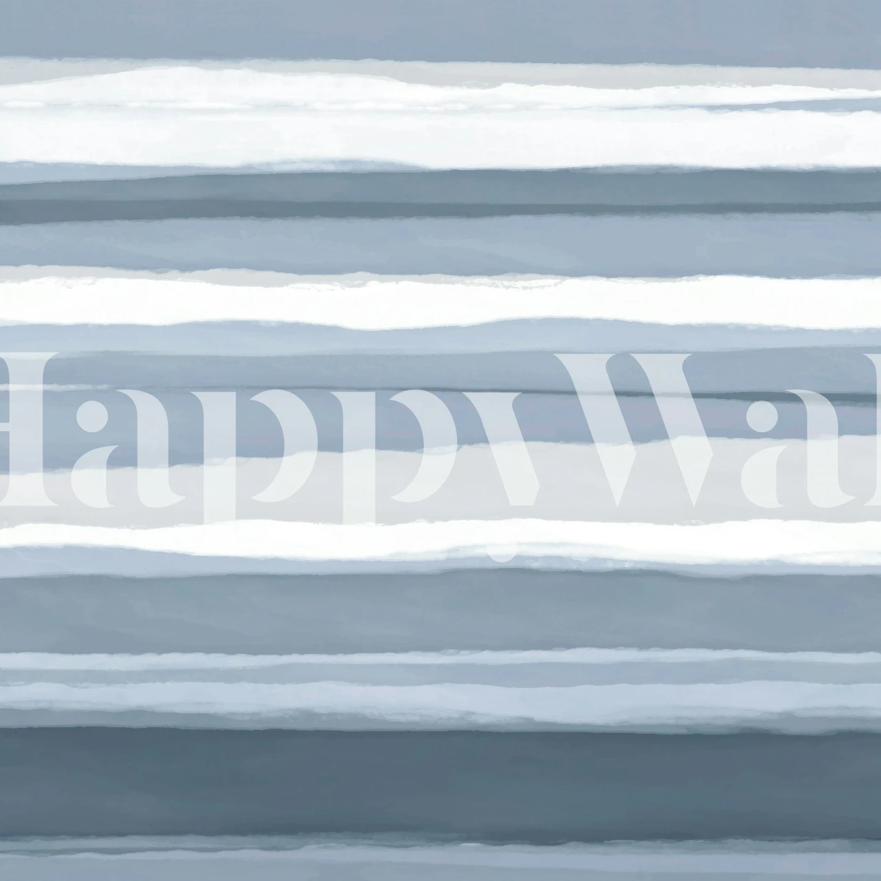 Horizontal stripes in indigo, light blue, and white wallpaper