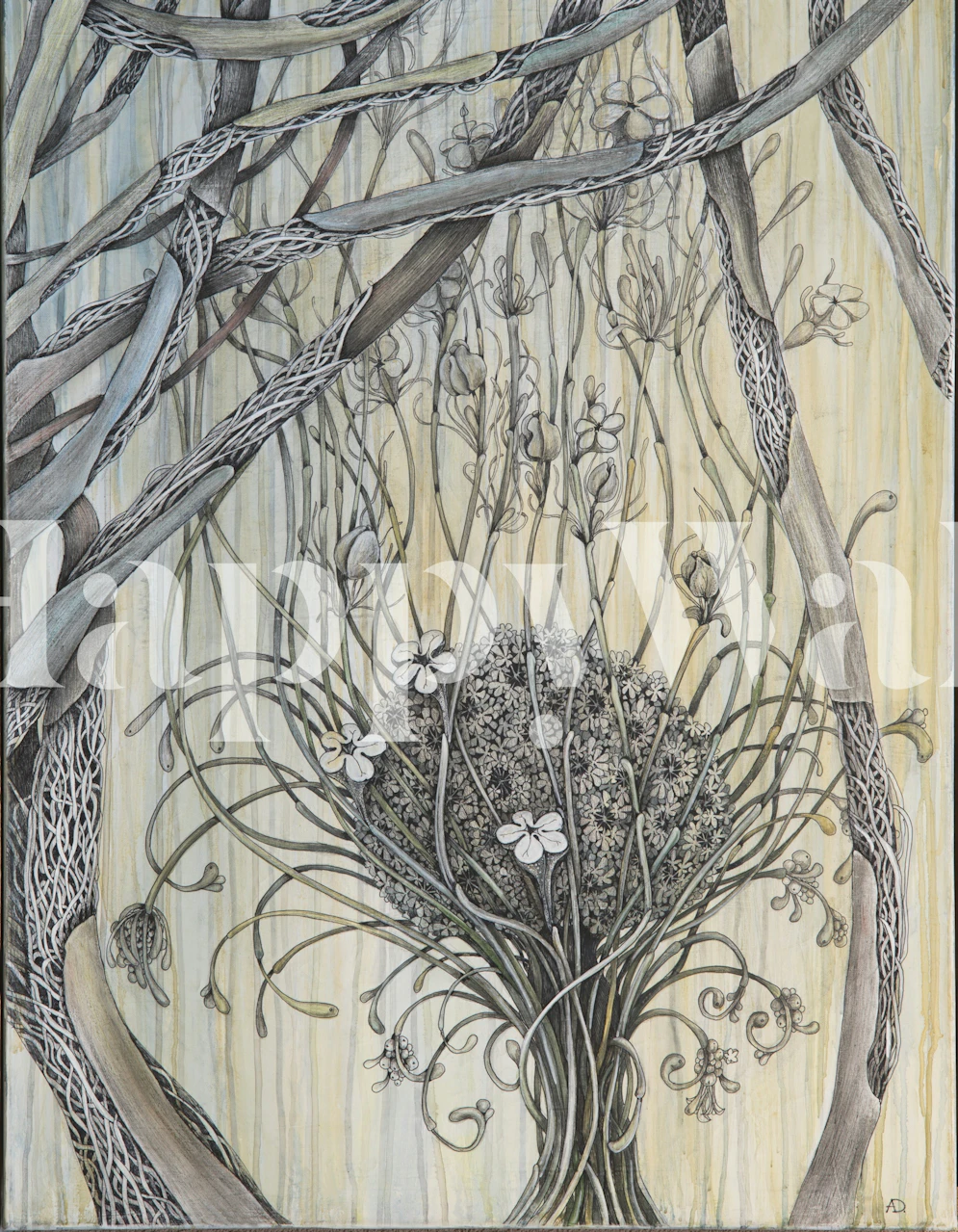 Paradise flower wallpaper in a stylish room