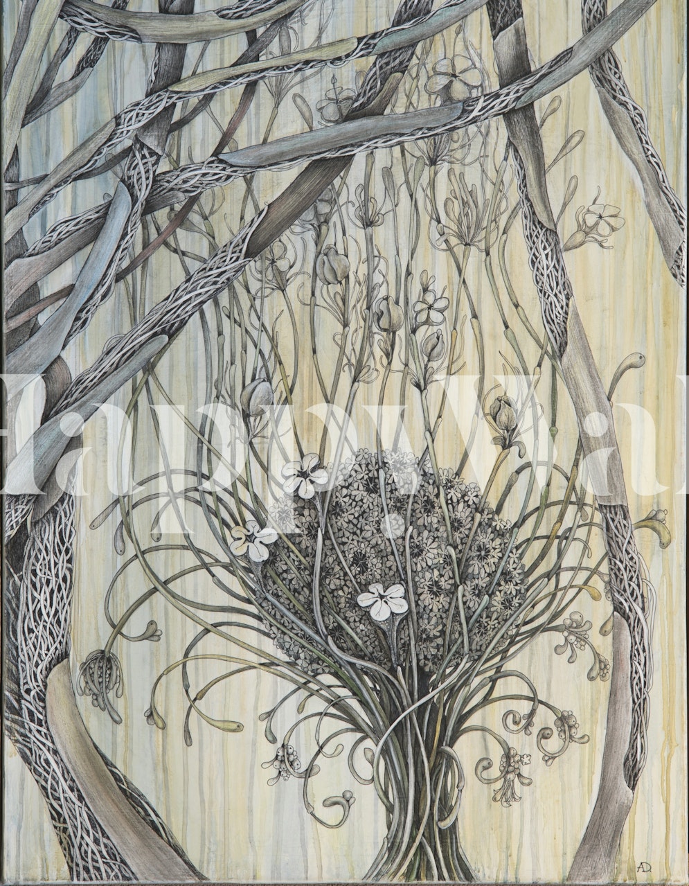 Paradise flower wallpaper in a stylish room