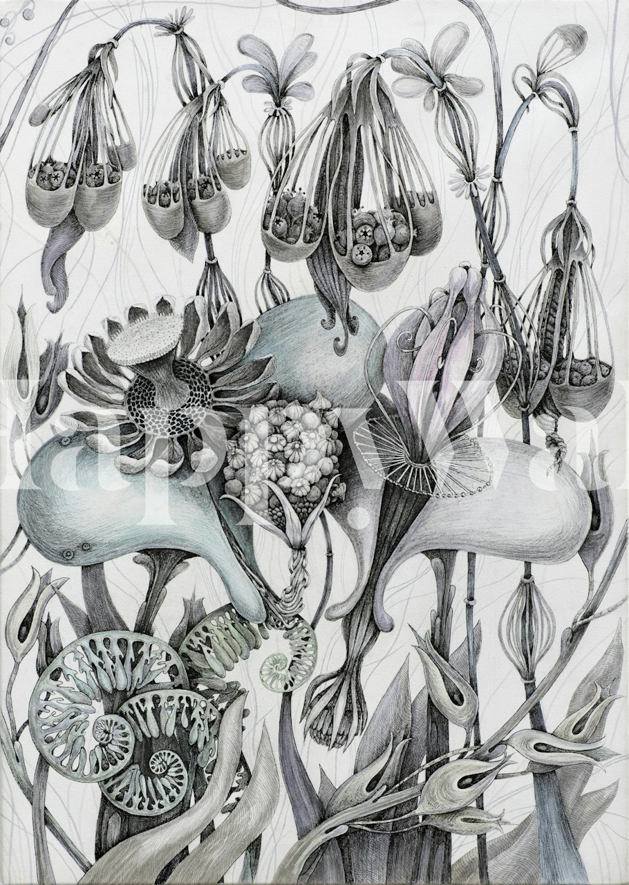 Mystical Plant Scene tapet i ett rum