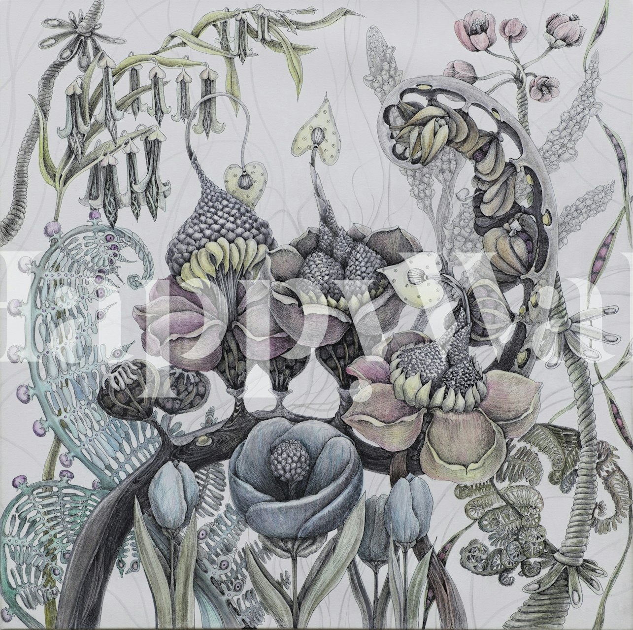 Fantasy Magnolia Wonderland wallpaper in a room