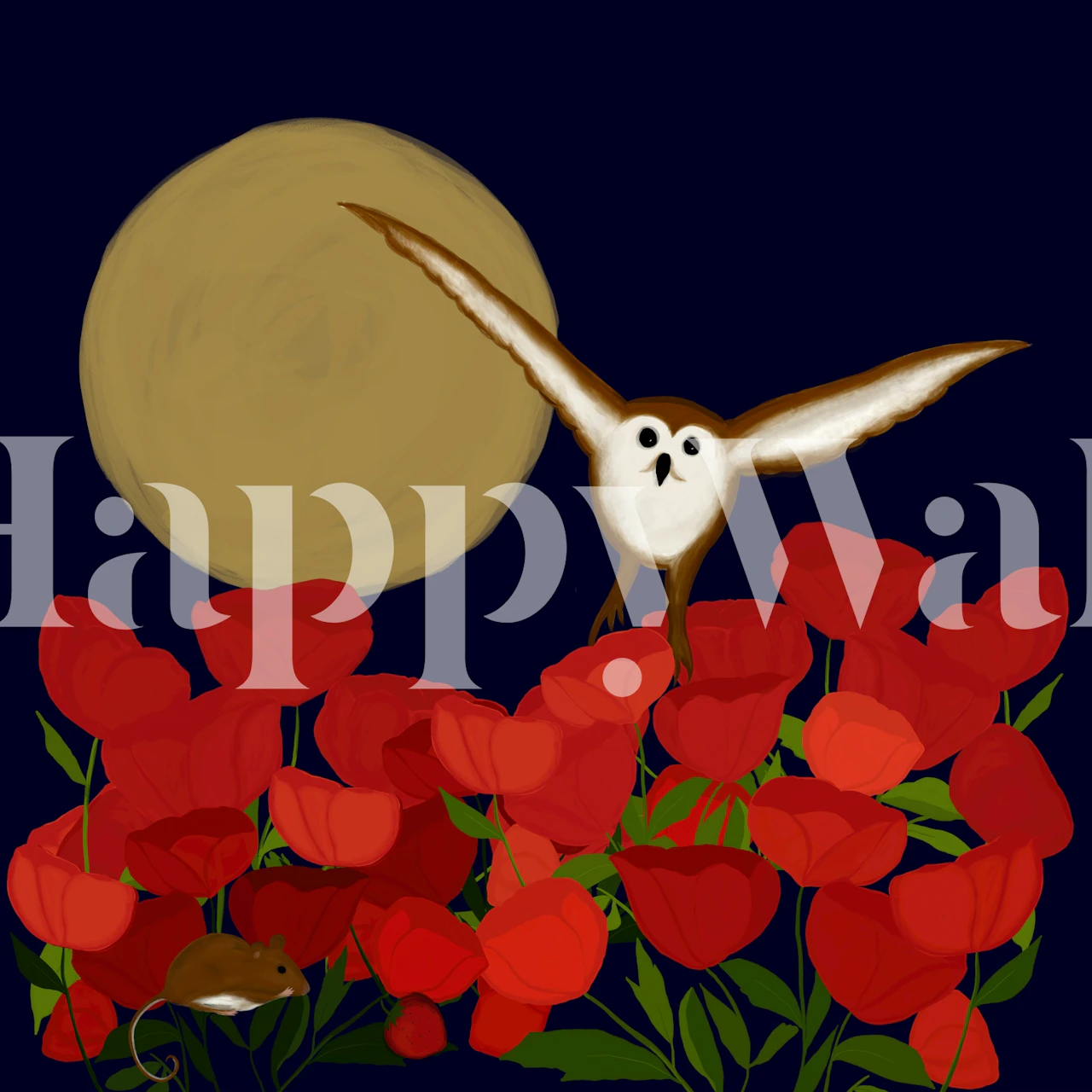 Poppyfield wallpaper design in a room