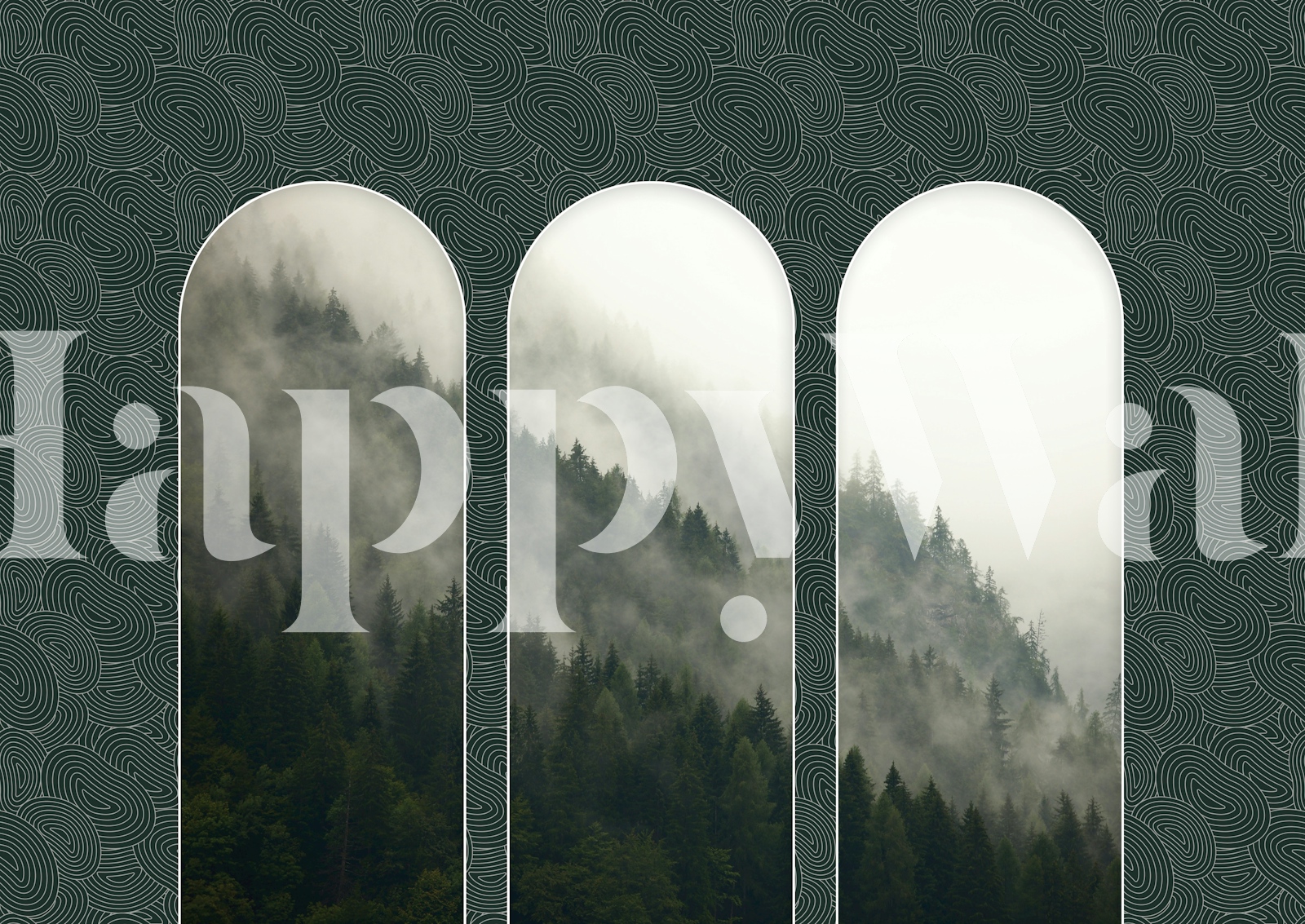 Papier peint Misty Mountain Arches dans une pièce