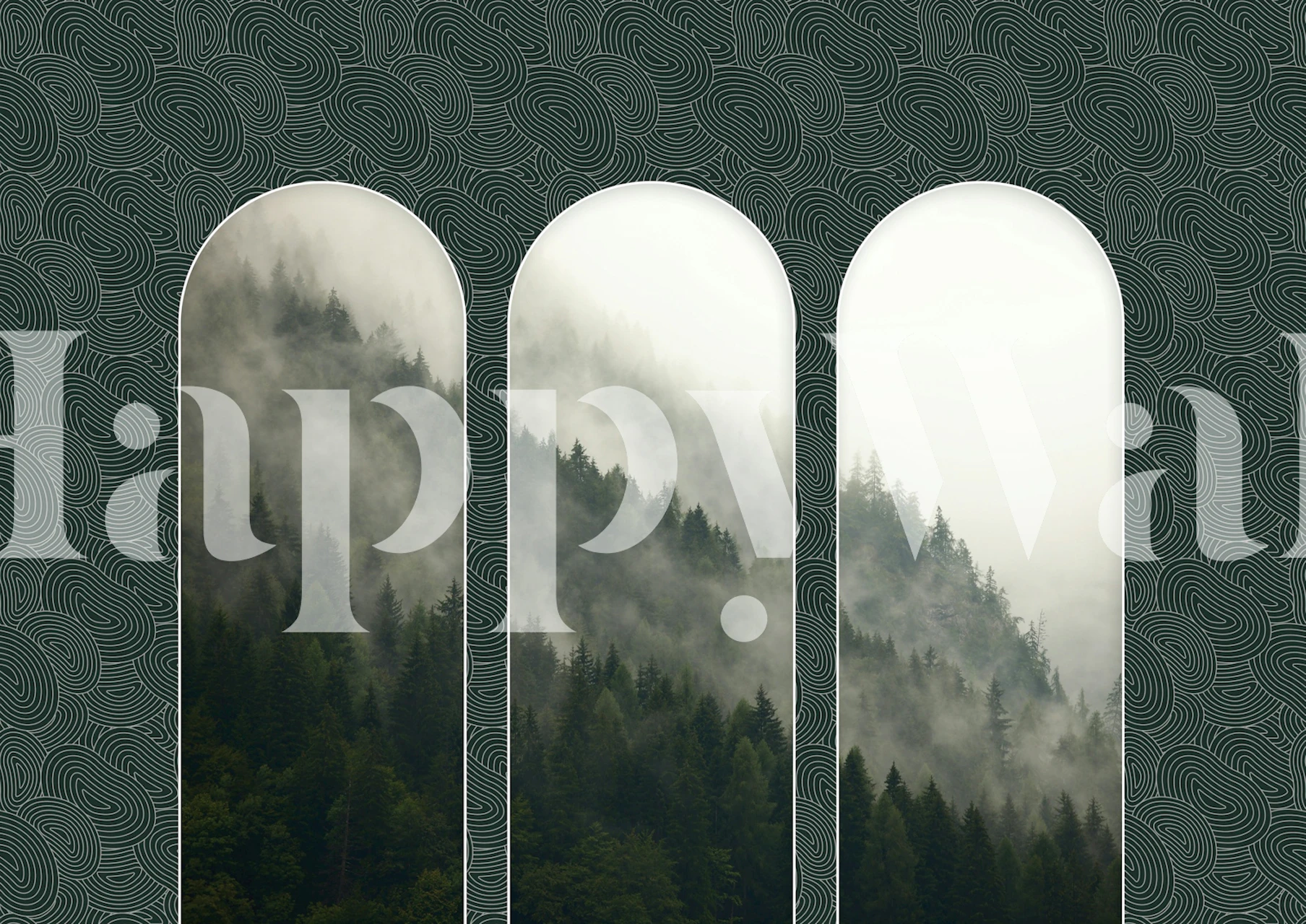 Misty Mountain Arches tapet i ett rum