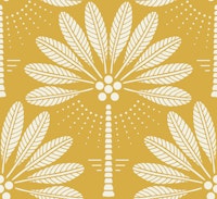 Coastal Palm Trees with Fruits - Yellow wallpaper