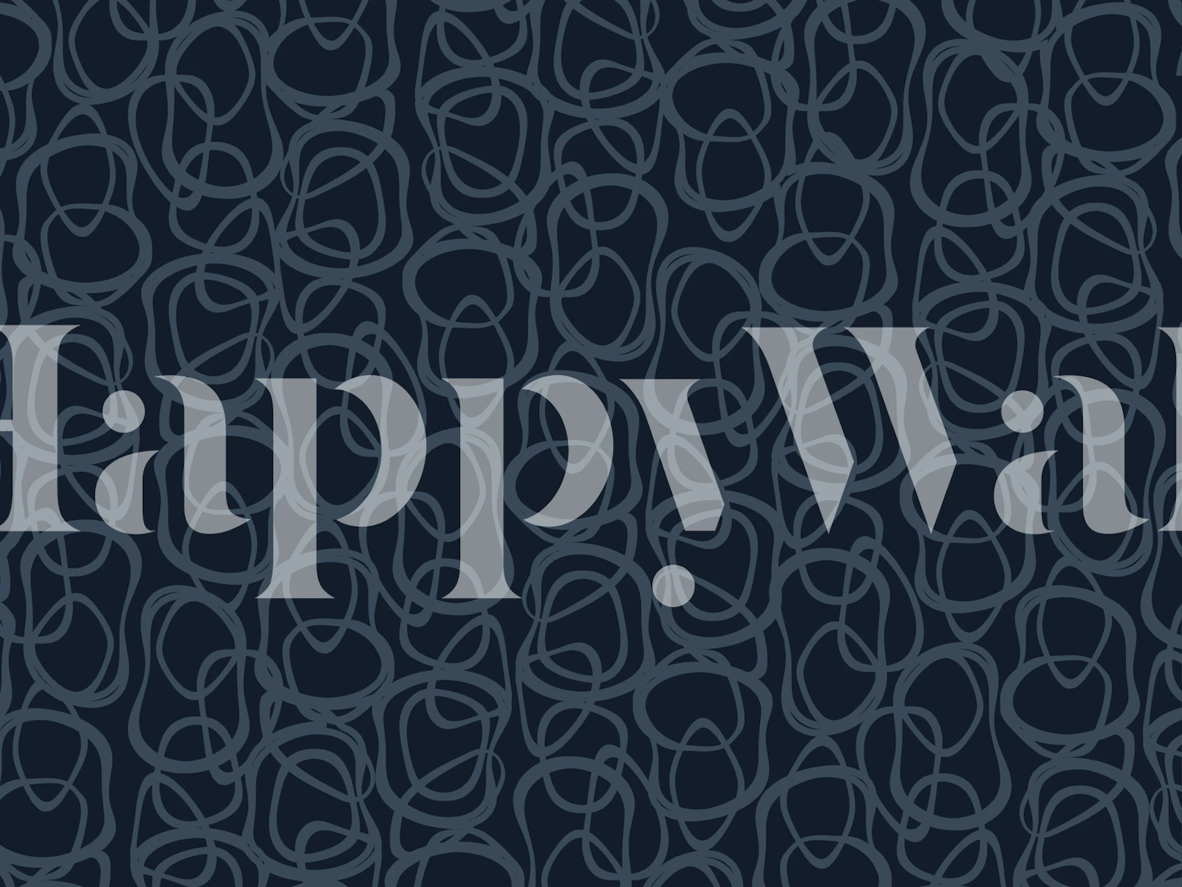 Dark blue interlocking line patterns on a textured wallpaper