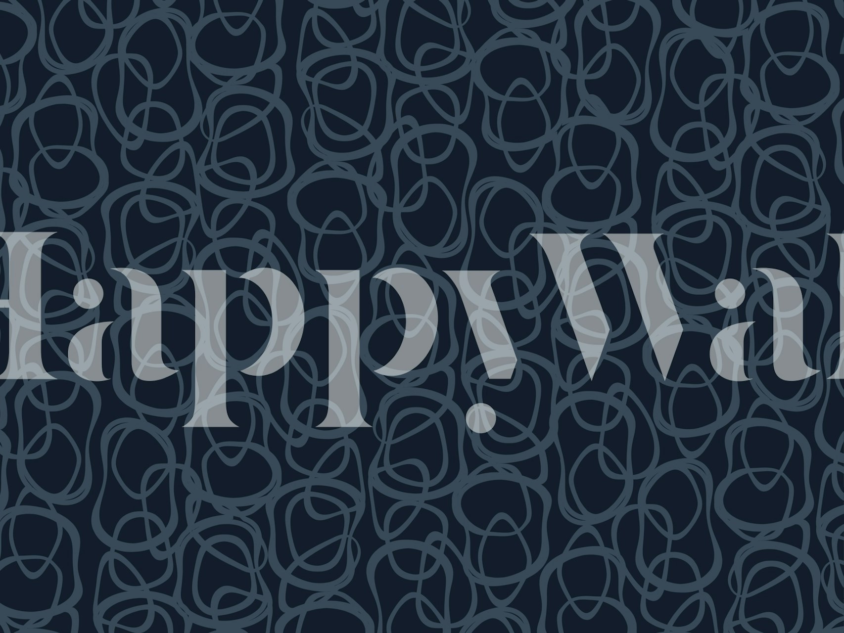 Dark blue interlocking line patterns on a textured wallpaper