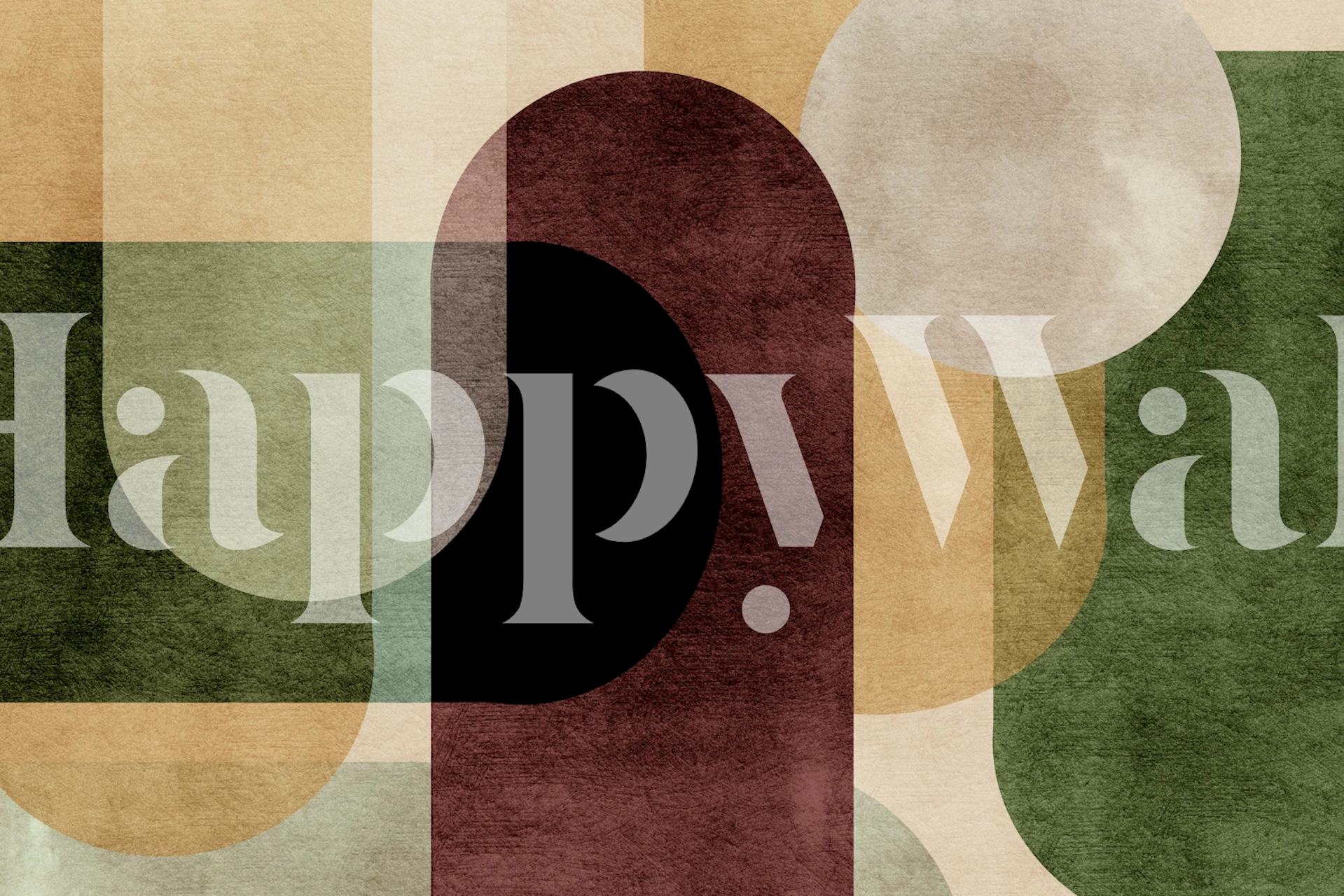 Vintage Abstract Forms wallpaper in a room