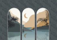 Moonlit Tropical Scene papiers peint