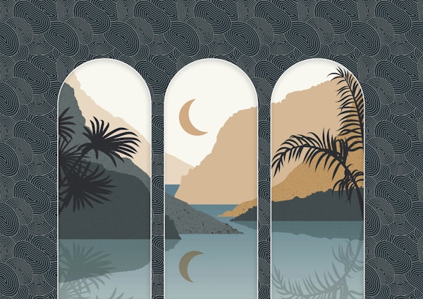 Moonlit Tropical Scene