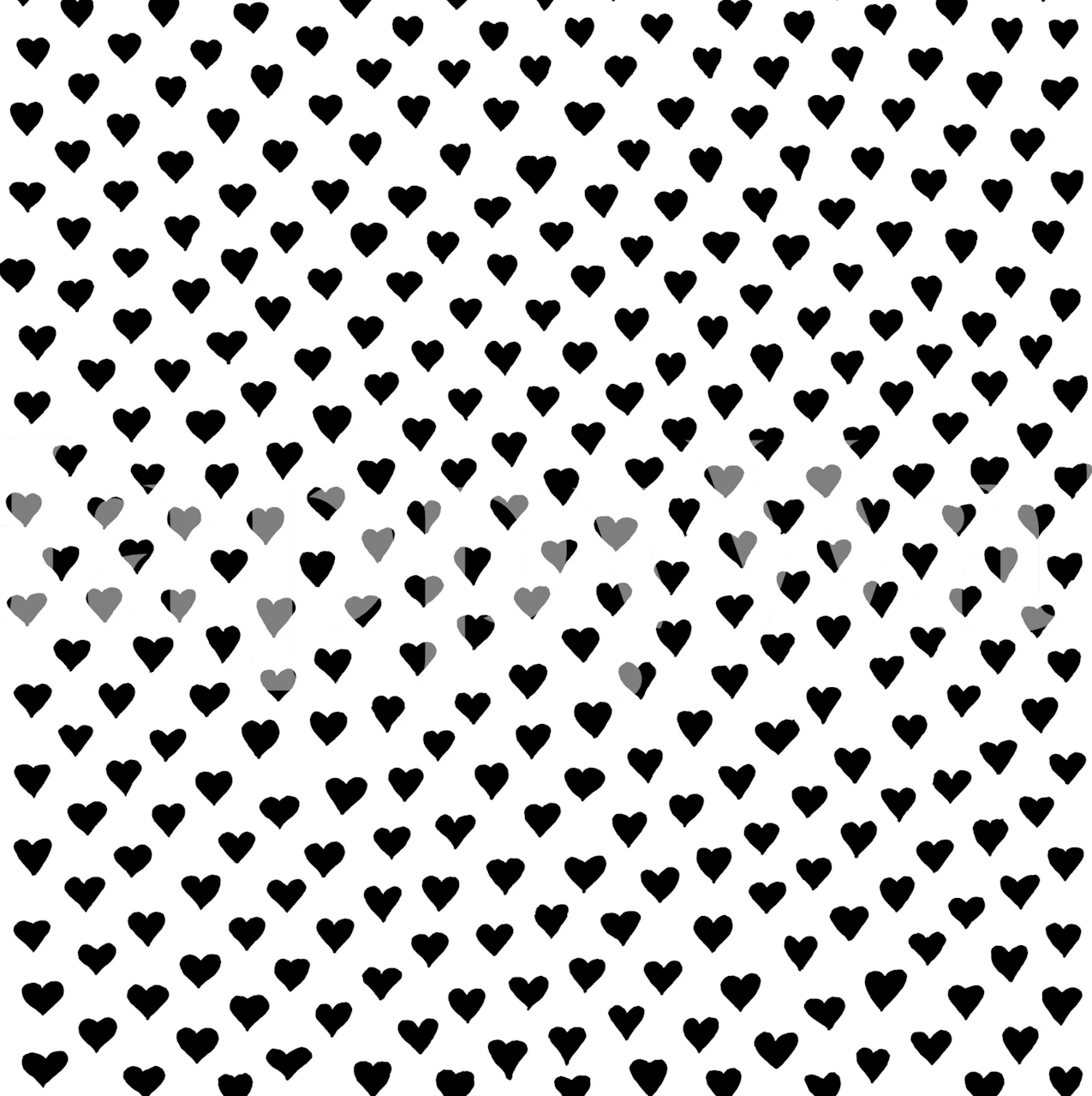 Heart pattern black and white wallpaper in a room