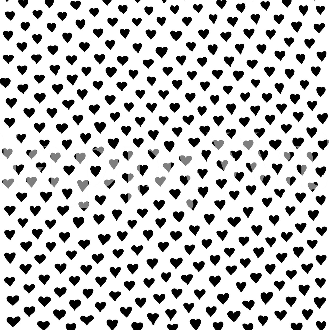 Heart pattern black and white wallpaper in a room