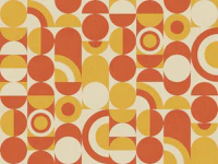 Bauhaus Rainbows Geometric Circles - Orange tapete
