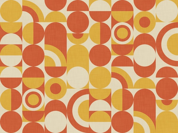 Bauhaus Rainbows Geometric Circles - Orange