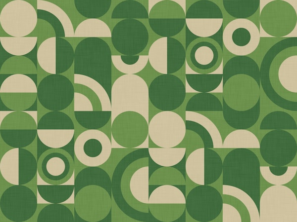 Bauhaus Rainbows Geometric Circles - Green