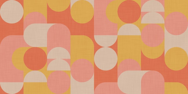 Bauhaus Circles - Pink Yellow Cream Orange