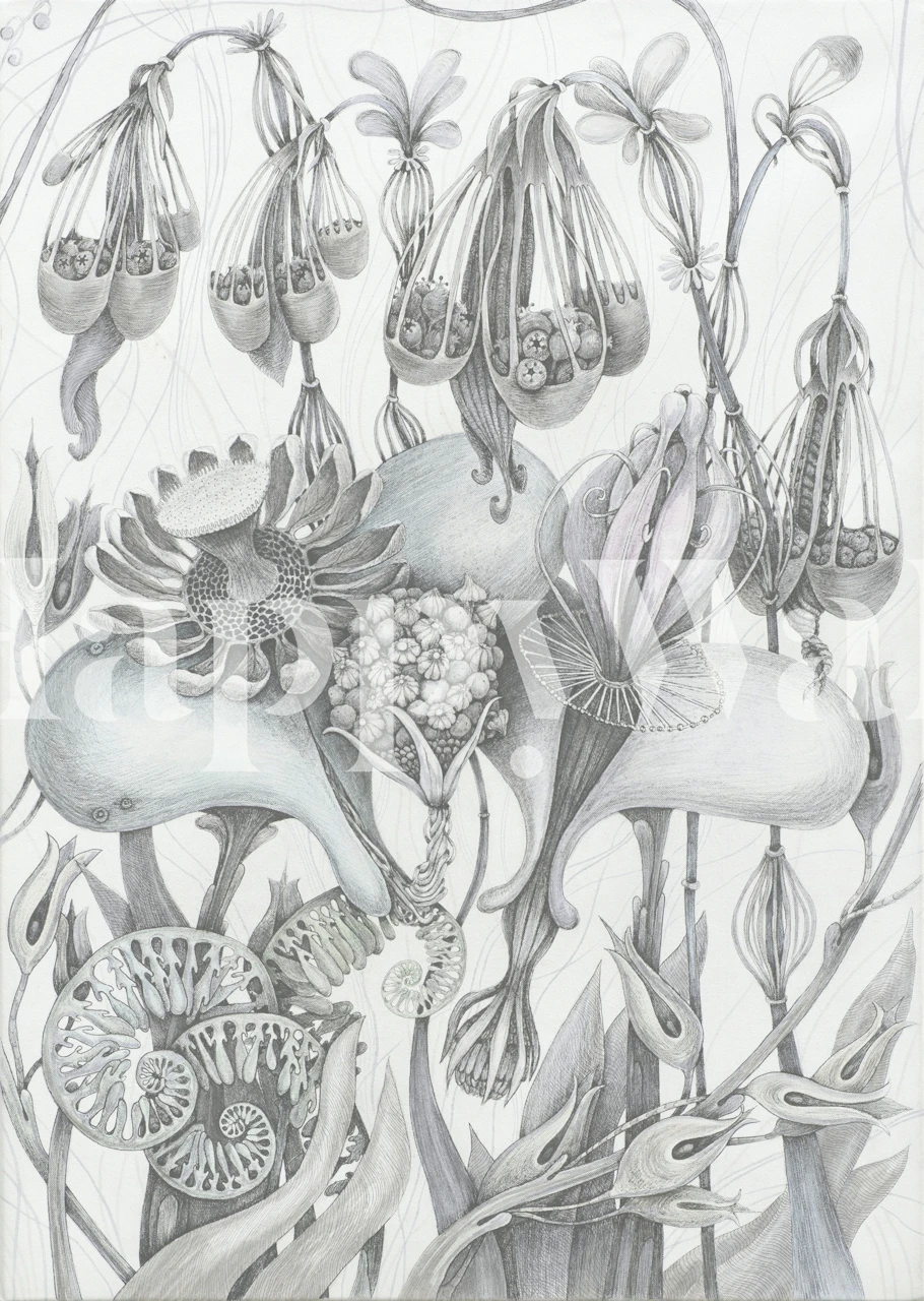 Mystical plant scene wallpaper i et rom