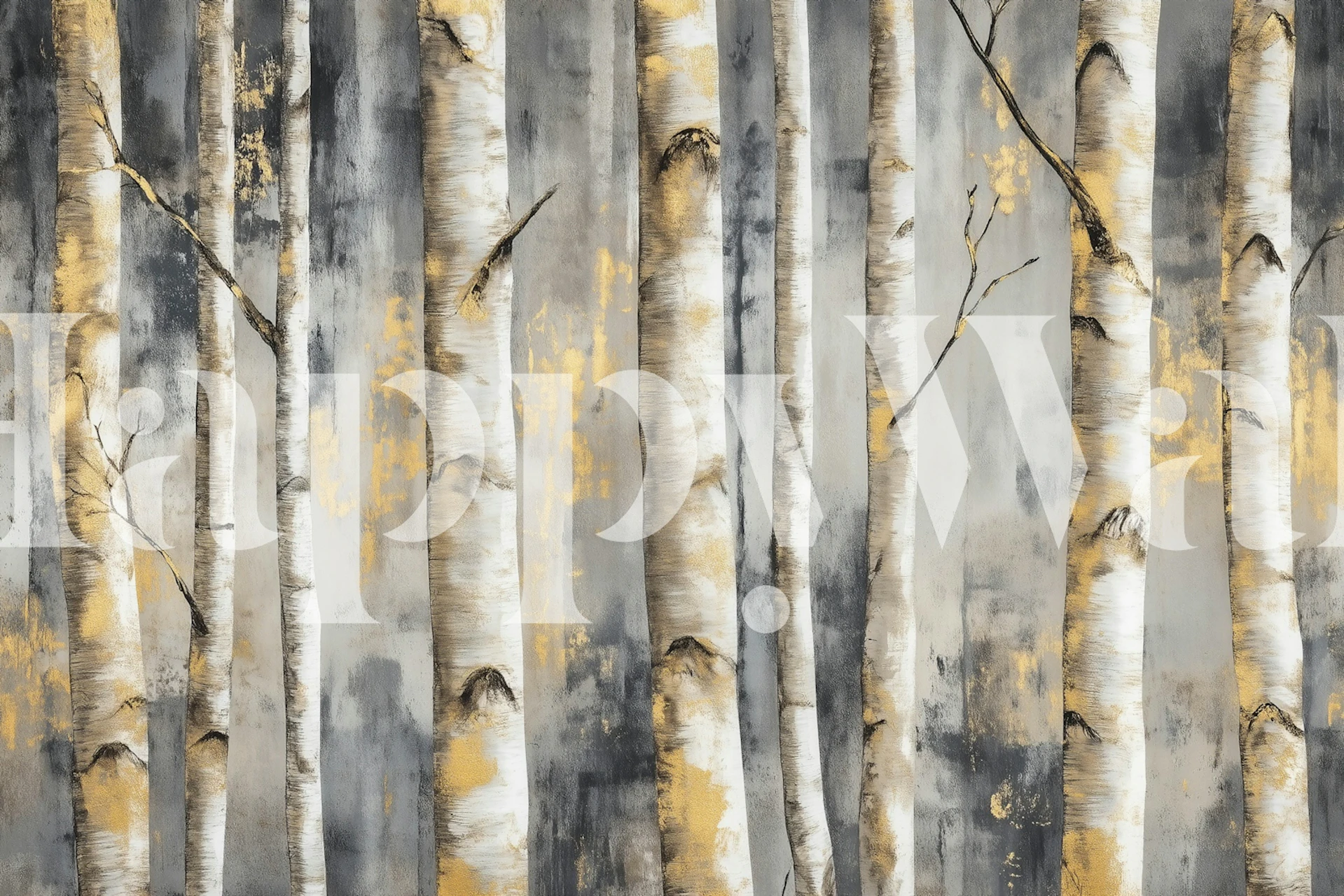 Tapeta Mystical Birch Grove u sobi