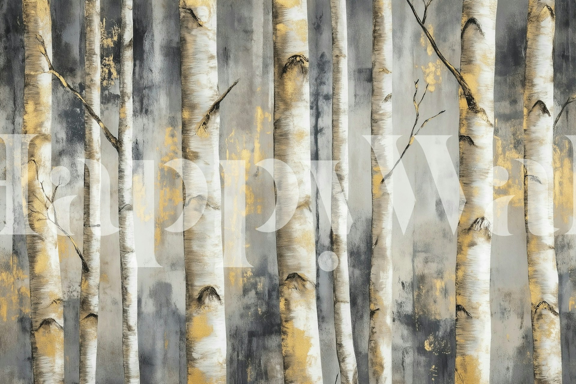 Mystical Birch Grove-tapet i et rum