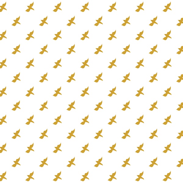 Mustard yellow bird pattern