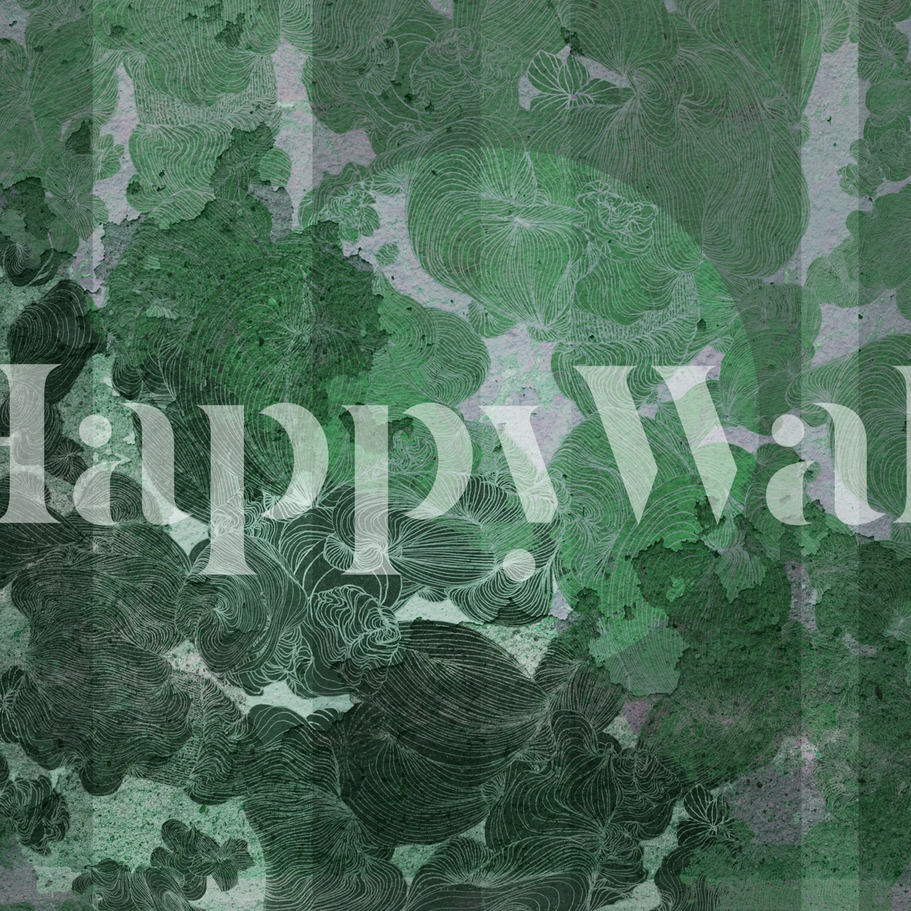 Emerald Leaf Harmony wallpaper in a room