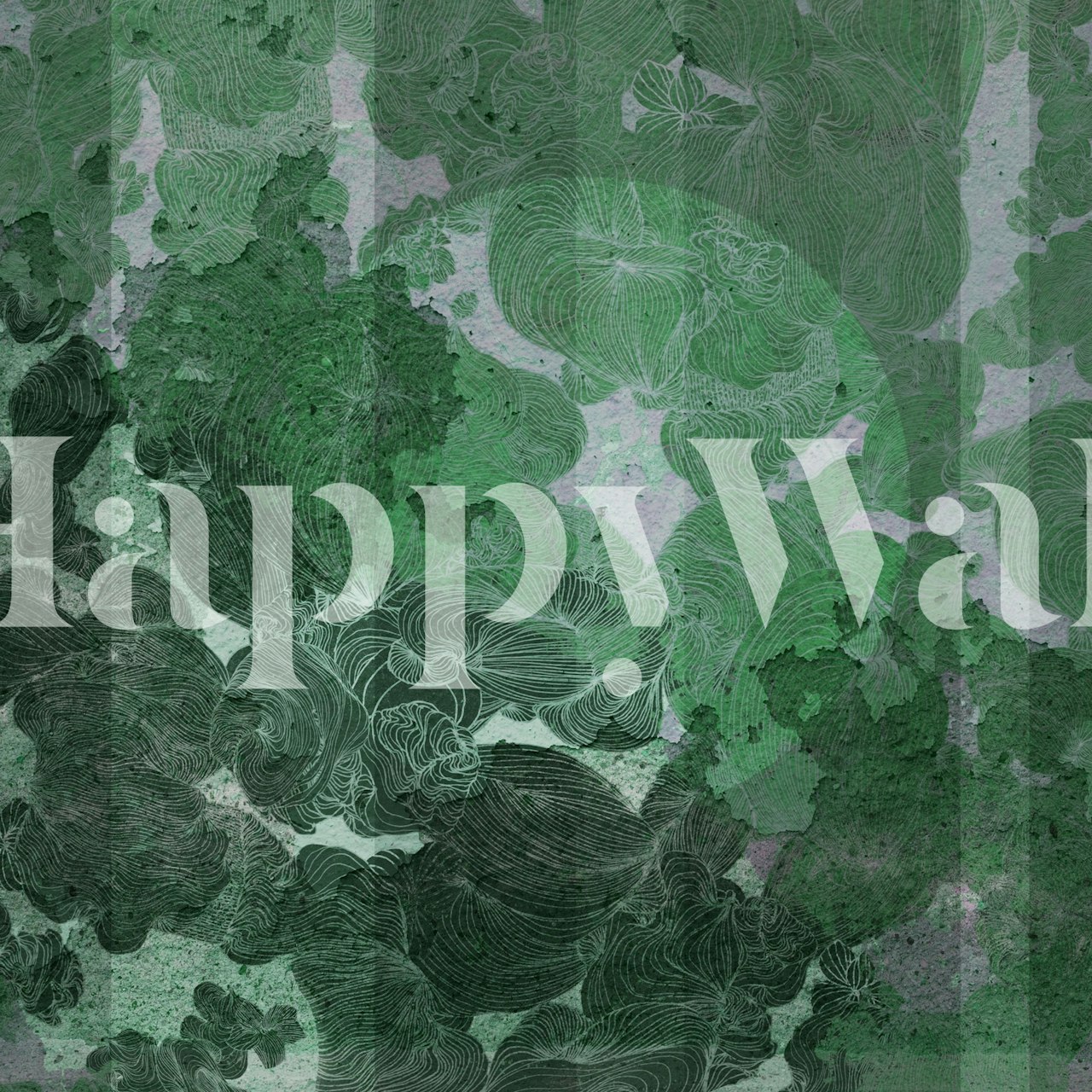 Emerald Leaf Harmony wallpaper in een kamer