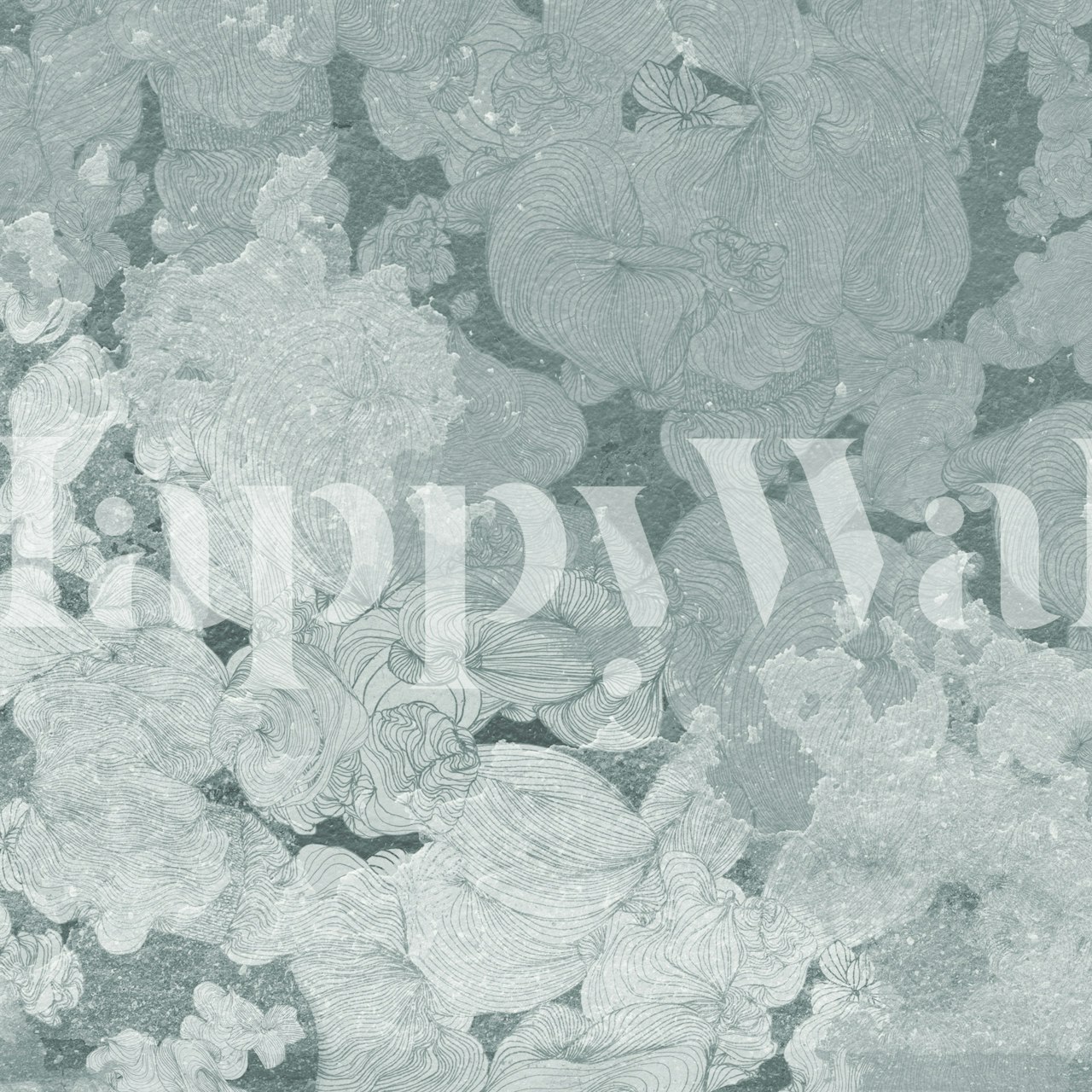 Ethereal cloudscape wallpaper in a room