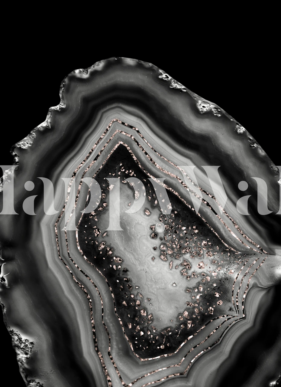 Agate Rose Gold Glitter wallpaper in a room