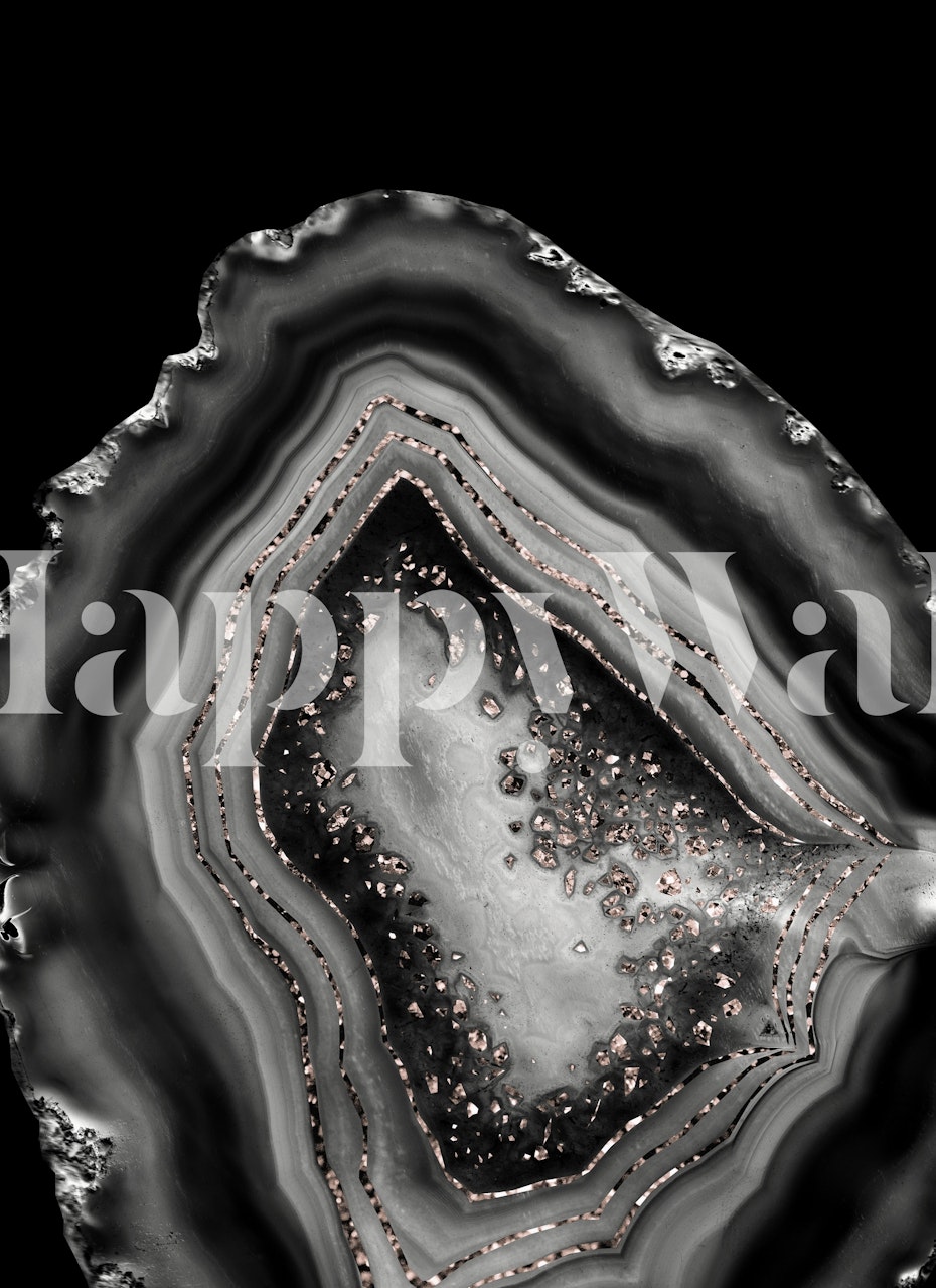 Agate Rose Gold Glitter wallpaper in a room