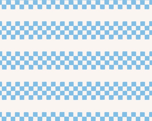 Checkered Stripes Blue Beige