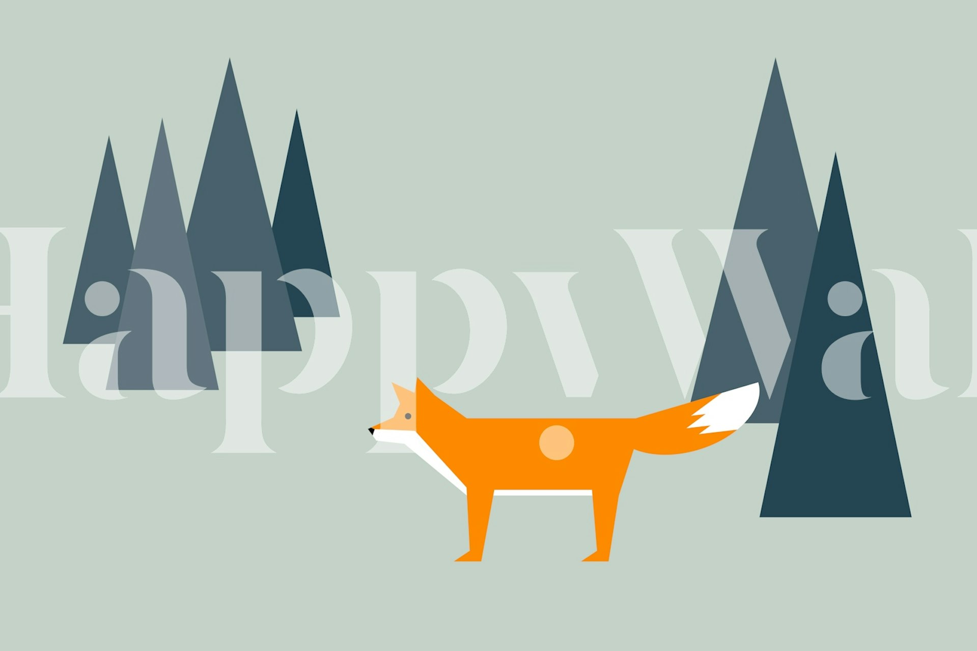 Fox in a forest wallpaper design