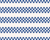 Checkered Stripes Dark Blue Beige behang