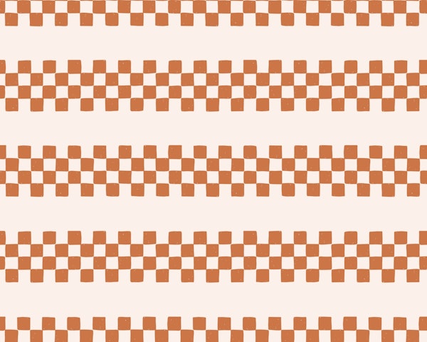 Checkered Stripes Boho Brown