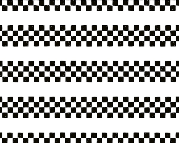 Checkered Stripes Black and White
